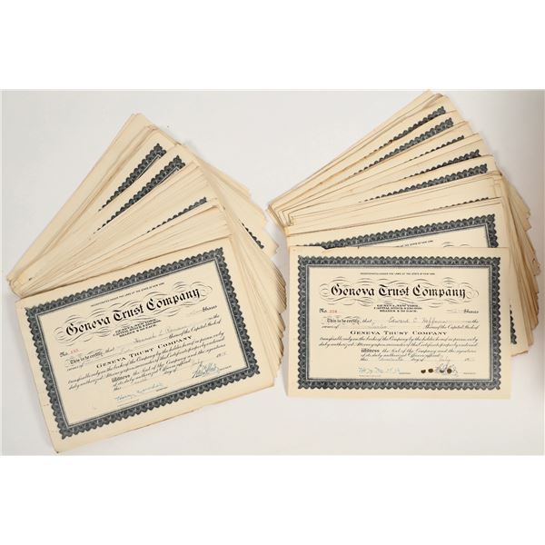 Geneva Trust Company Stock Certificates (200) [206014]