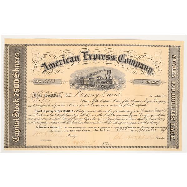 American Express Company Stock Signed by Butterfield, Fargo, Holland [197939]