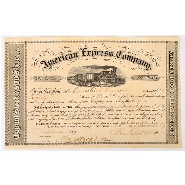 American Express Company Stock Signed by Butterfield & Fargo & Holland [197968]