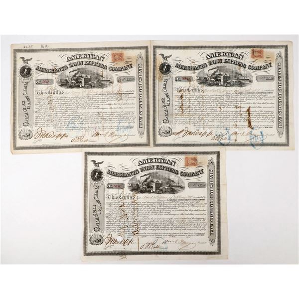 American Merchants Union Express Company Stocks Signed by William Fargo [197974]