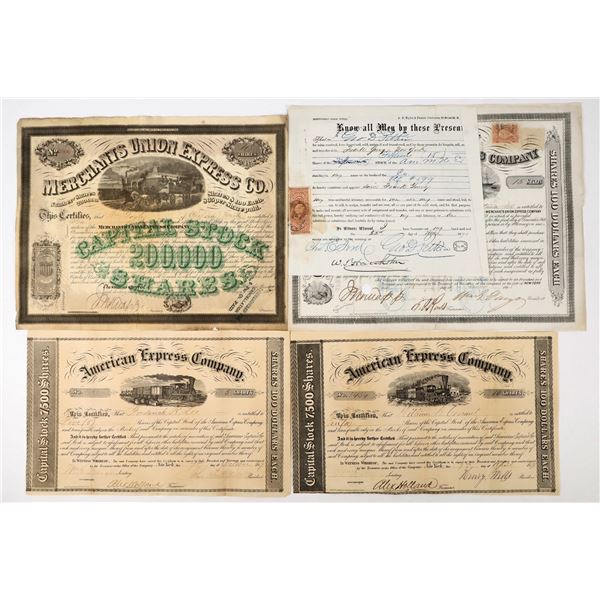 American Express Stock Collection (Four Different, Wells, Fargo, Butterfield Signatures) [197973]