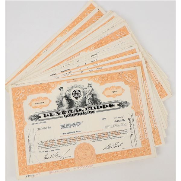 General Foods Corp. Stock Certificates (60) [206946]