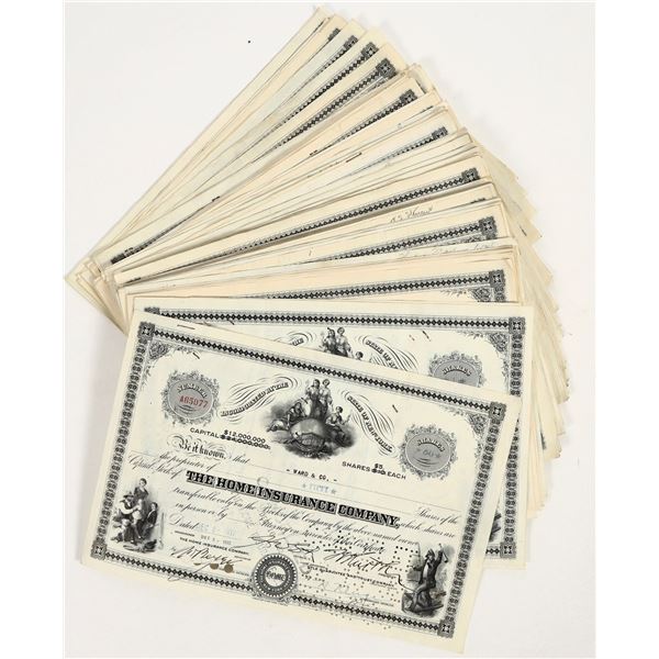 The Home Insurance Company Stock Certificates Lot (200) [206240]