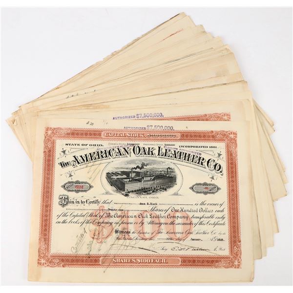 American Oak Leather Company Stock Certificates (40) [198120]