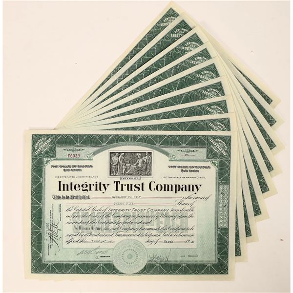 Bank Stocks Integrity Trust  Penn. c1930 (9) [187694]