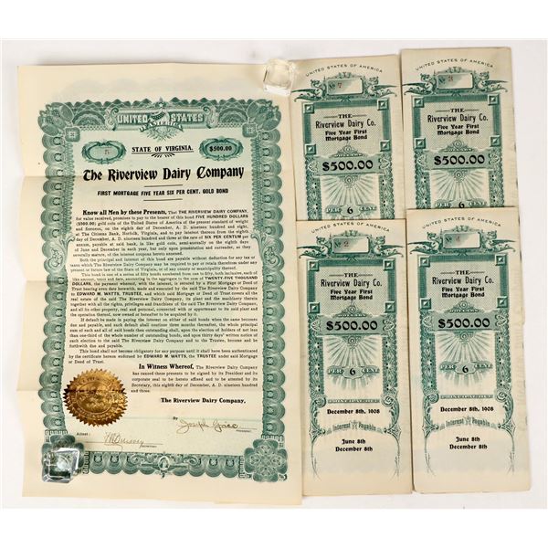 Riverview Dairy Co. Bonds 1908 (5) [205604]
