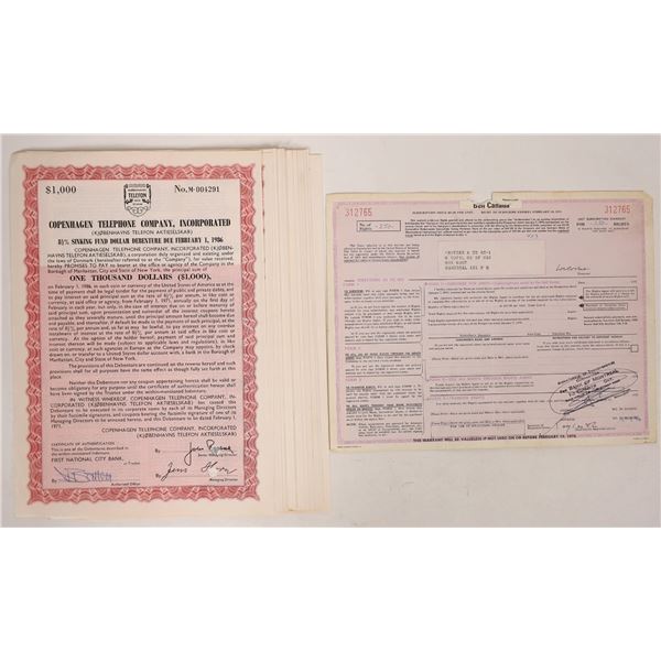 Danish Telephone Bond Certificates (12) [192710]
