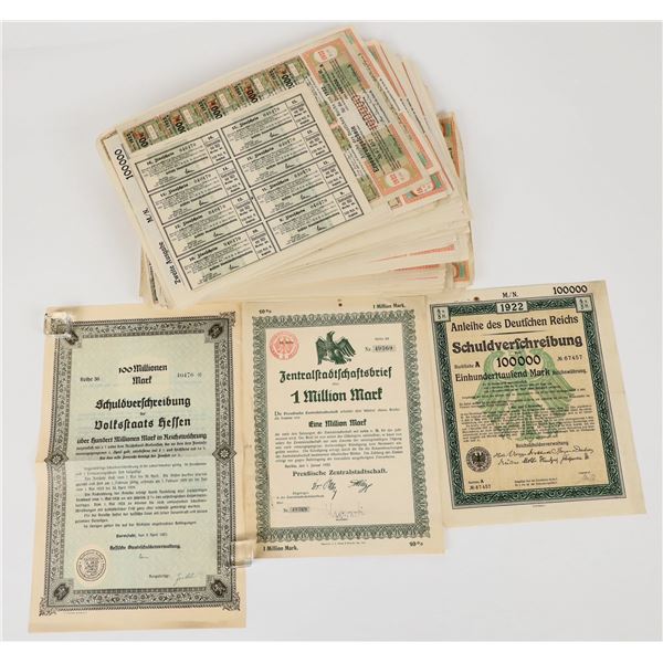 German 100,000 M Bond Certificates Lot (200) [206375]