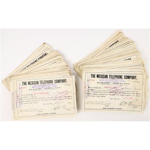 The Mexican Telephone Company Stock Certificates (200) [206970]