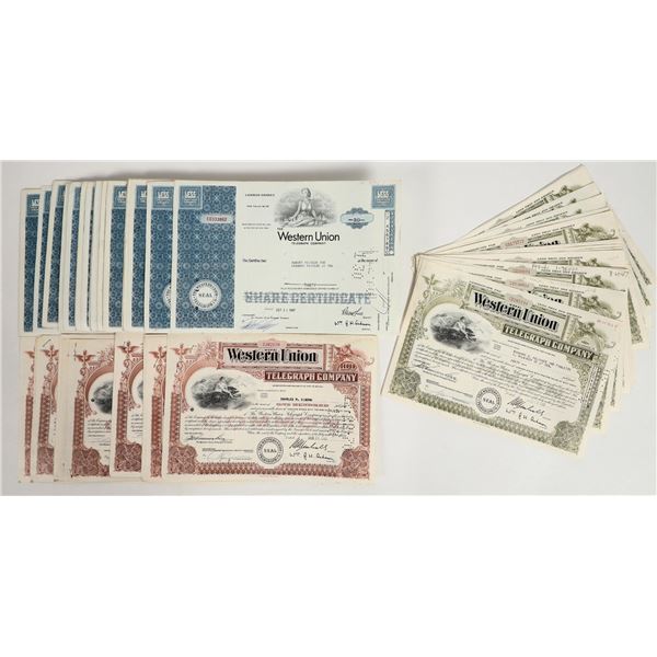 Western Union Telegraph Co. Stocks c.1955-1970 About 200 [205758]