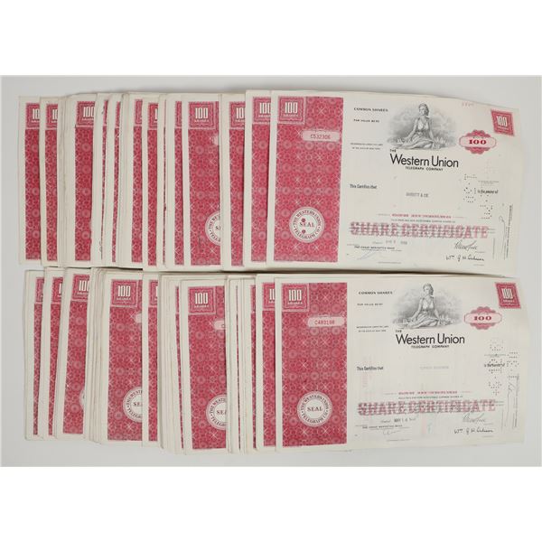 Western Union Telegraph Co. Stocks c.1968-69 About 250 [205755]