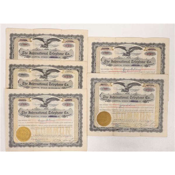 International Telephone Co. Stocks, 5, 1921 [192315]