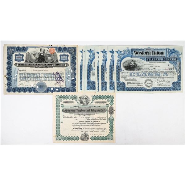Telegraph Company Stock Certificates (12) [207027]