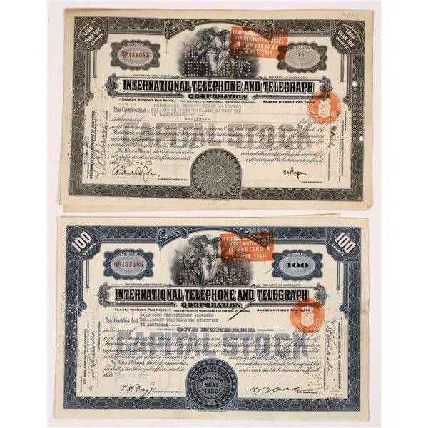 Telephone Stocks - Foreign Revenue Stamps (2) [176817]
