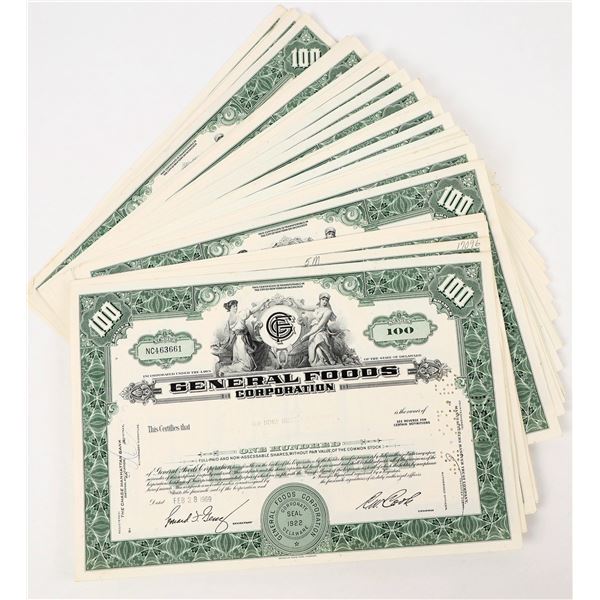 General Foods Corp. Stock Certificates (60) [206944]