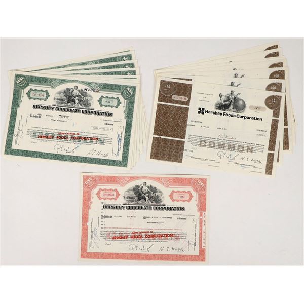 Hershey Foods and Chocolate Corporations Stock Certificates (19) [205615]