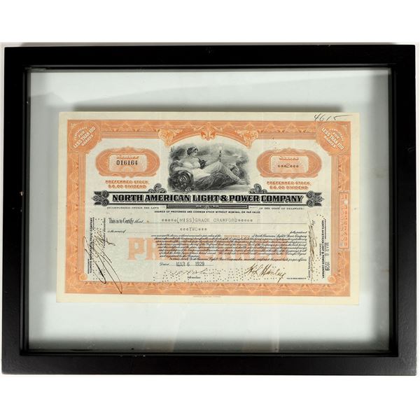 North American Light & Power Company Stock Certificate c. 1929 [200962]