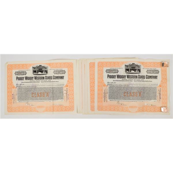Piggly Wiggly Western States Company Stock Certificates (8) [206948]