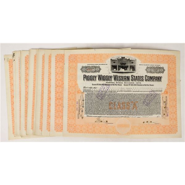 Stock Certificates for Piggly Wiggly Western States Company (20) [205602]