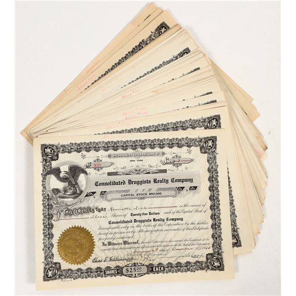 Stock Certificates for Consolidated Druggist Realty Company (30) [205169]