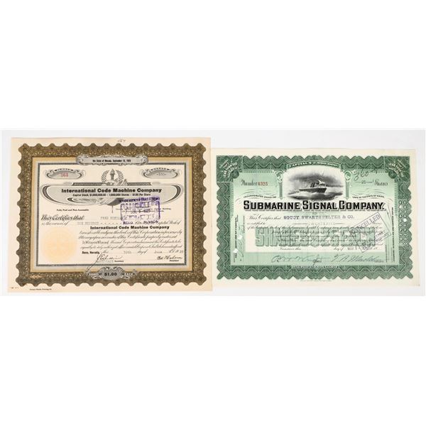 Two Different Coding-Related Stock Certificates [198046]
