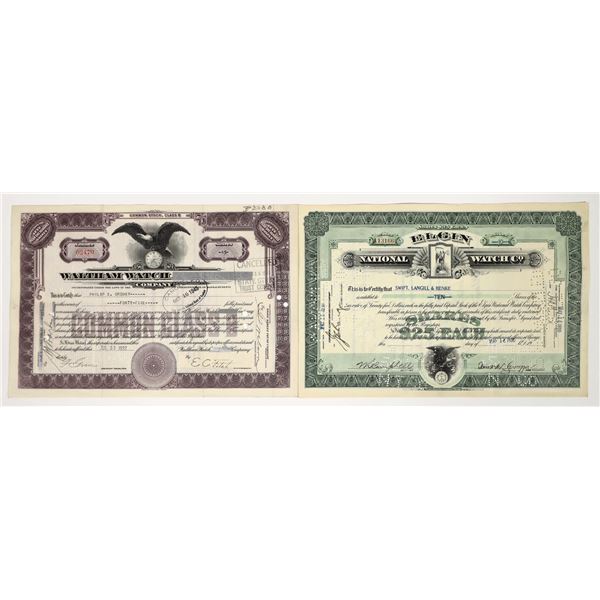 Two Different Watch Company Stock Certificates [200811]