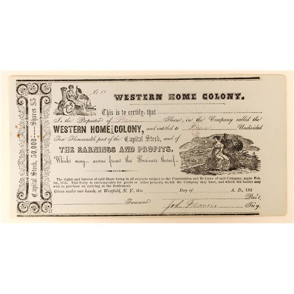 Western Home Colony Stock, c. 1850's [189826]