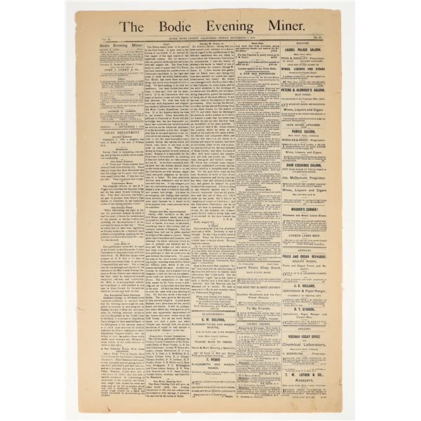 1882 Newspaper - The Bodie Evening Miner [202098]