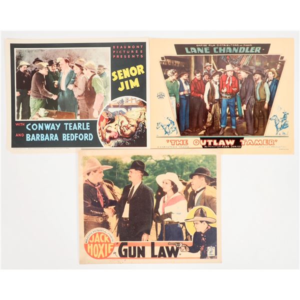 Early Western Movie Lobby Cards, 1930s (3 Different) [201367]