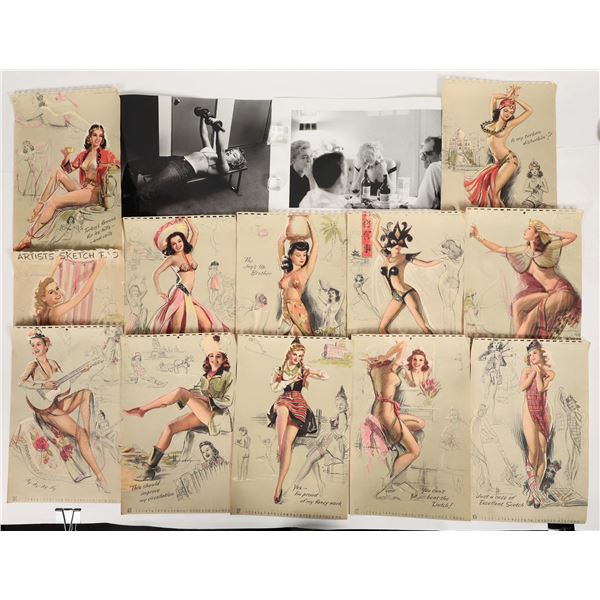 Vintage Pin Up Calendar And Marilyn Monroe Photo [203672]