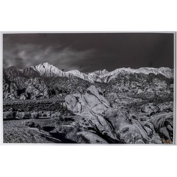 Mt. Whitney Sunrise from Alabama Hills Photograph in the style of Ansel Adams [156868]