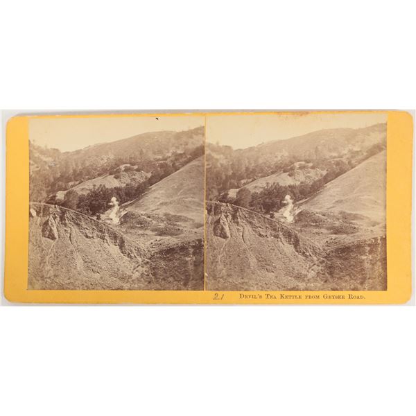 Early Napa Stereoview of Devil's Tea Kettle Geyser [204601]