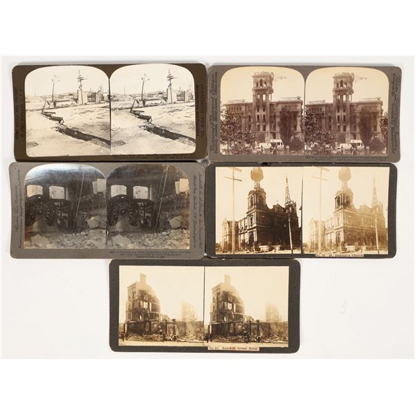 San Francisco Earthquake Stereoview Group (5) [204569]