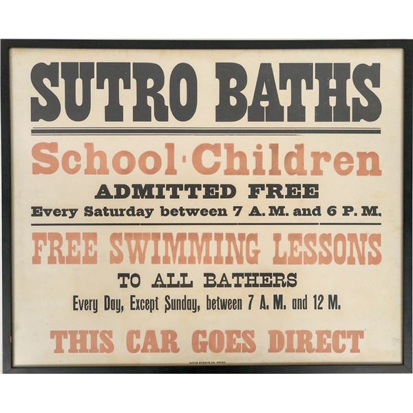 Sutro Baths Original Sign, Framed [197337]
