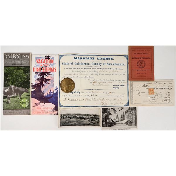 San Joaquin Ephemera Lot [205521]