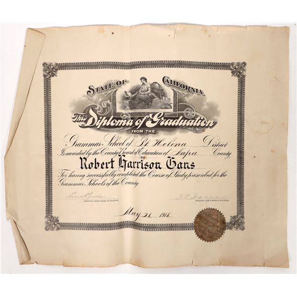 St. Helena High School Graduation Certificate, 1918 [193257]