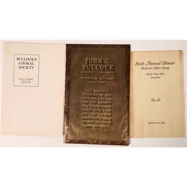 Bullock's Department Store Founder Ephemera [135937]