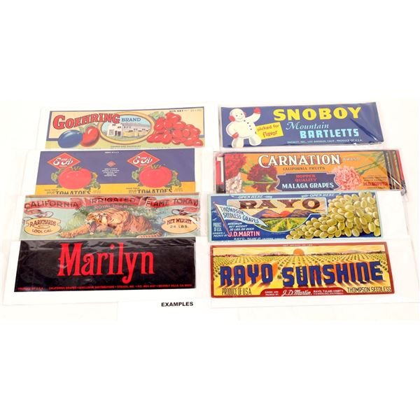 Great Variety of California Fruit Can Labels, 25 lbs. [166716]