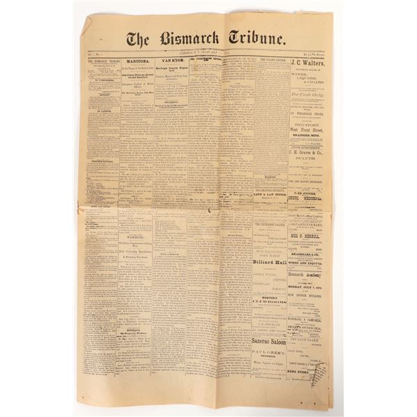 Dakota Territory 1873 Newspaper Reprint & Postcard [202833]