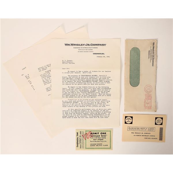 Wrigley Gum Letterhead and Advertising Cover, 1941 [189158]