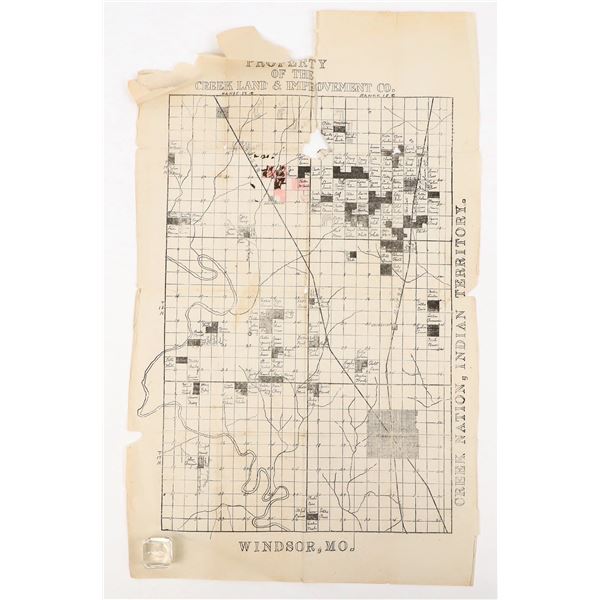 Creek Land & Improvement  Indian Territory Map [206840]
