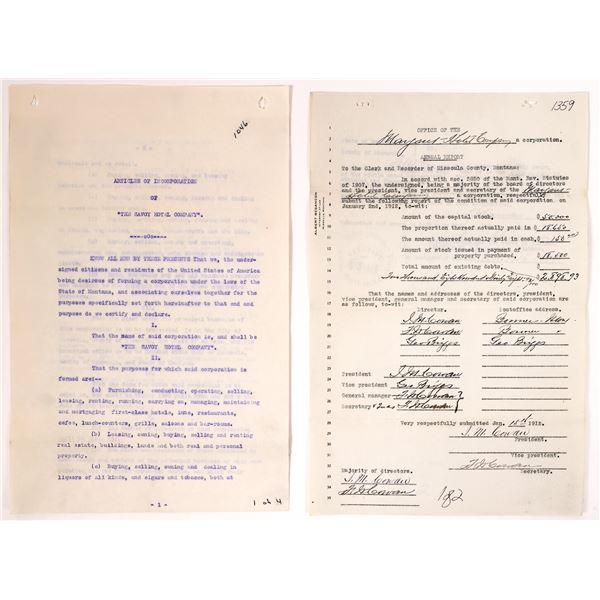 Missoula Hotel Articles Incorp. & Report (2) [164908]