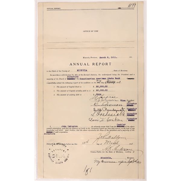 Scandinavian American Bank Annual Report 1911 [165013]