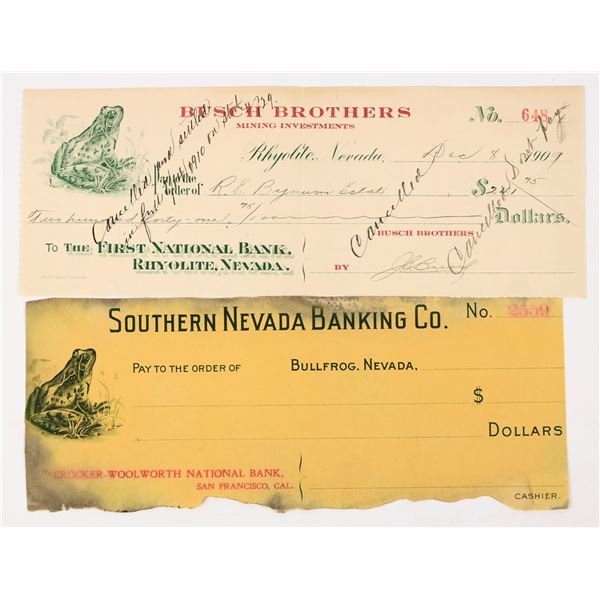 Rare Bullfrog & Rhyolite Check Pair with Bullfrog Vignettes [198151]