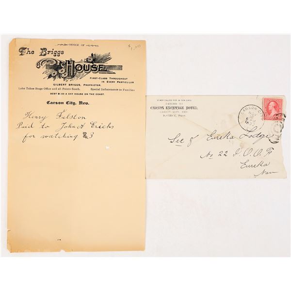 Carson City Advertising & Hotel Ephemera [206665]