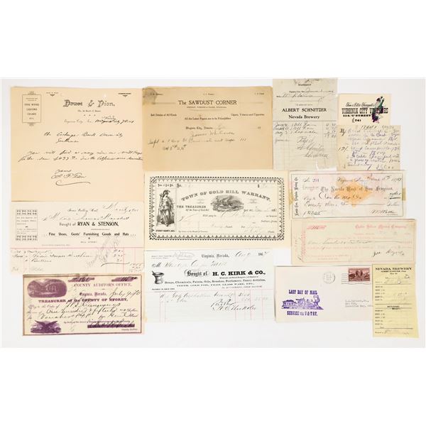 Virginia City, Nevada Liquor & Mining Ephemera [206517]