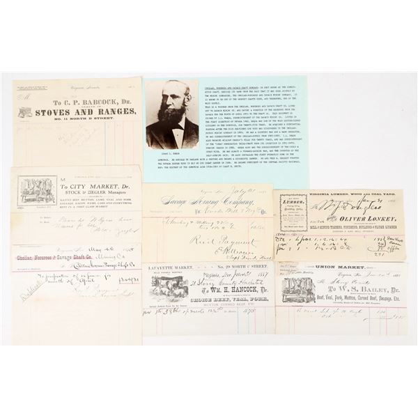 Virginia City, Nevada Billhead Group [198157]