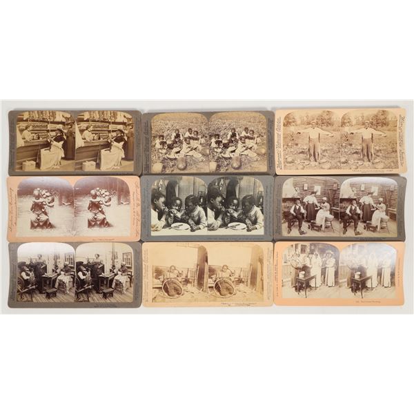 Black American Stereoview Group (9) [204568]
