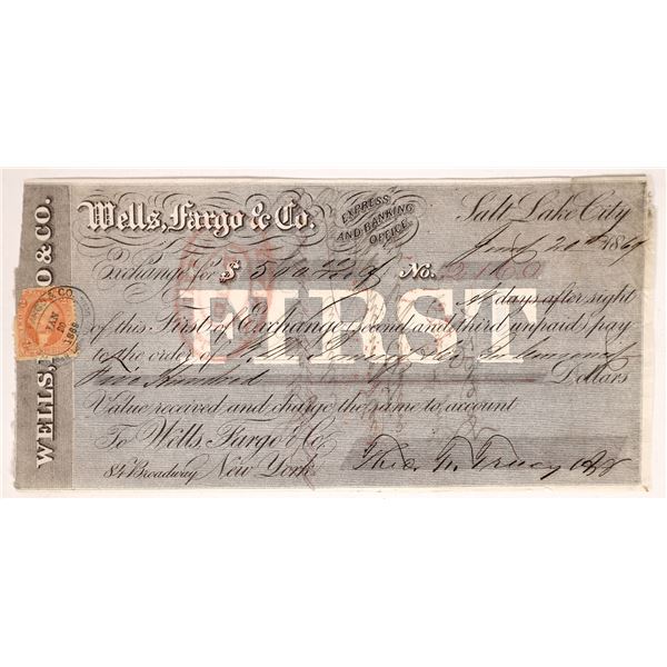 Wells Fargo Rare First of Exchange Note, 1869 [178517]