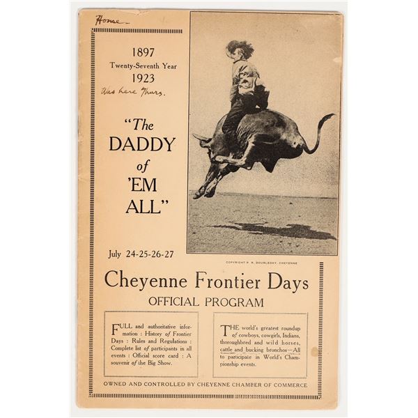Cheyenne Frontier Days Program, 1923 [204225]